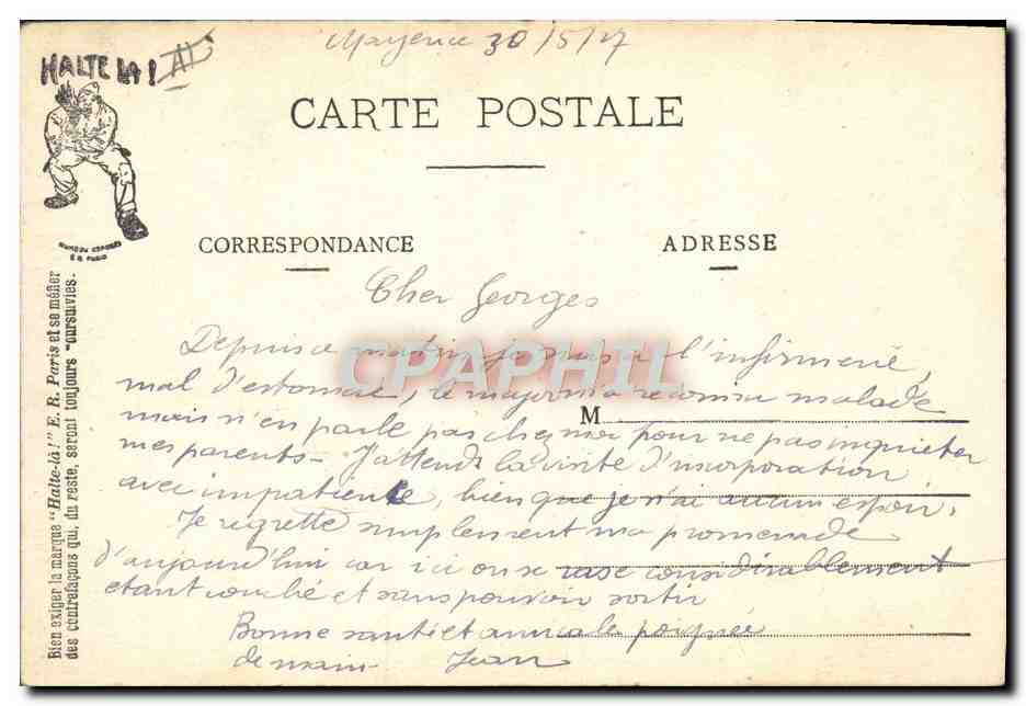 Les Distractions Sportives (LE SAUT À LA PERCHE) — HALTE LÀ! E.R. Paris (Modèle déposé) — Verso