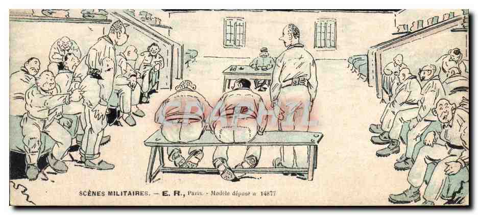 Scènes militaires — E.R., Paris — Modèle déposé n° 14877