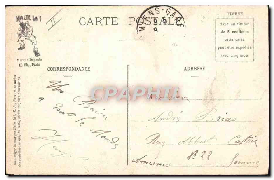 Militärszenen — Der Quart-Moment — E.R., Paris, Nr. 14877 — Rückseite