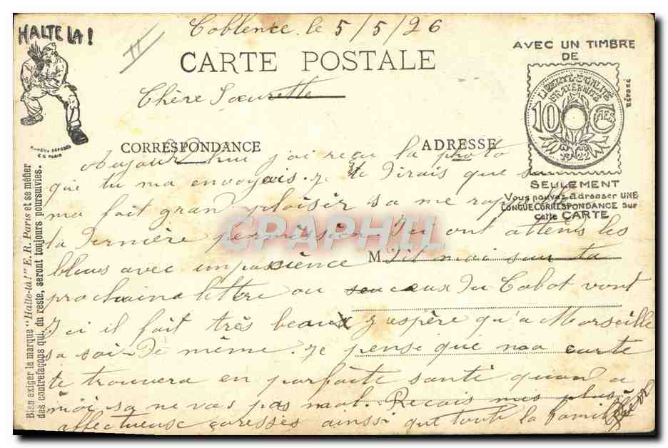 L'Échelle de la Classe — Classe 1925 — E.R. PARIS (Modèle déposé) — Verso