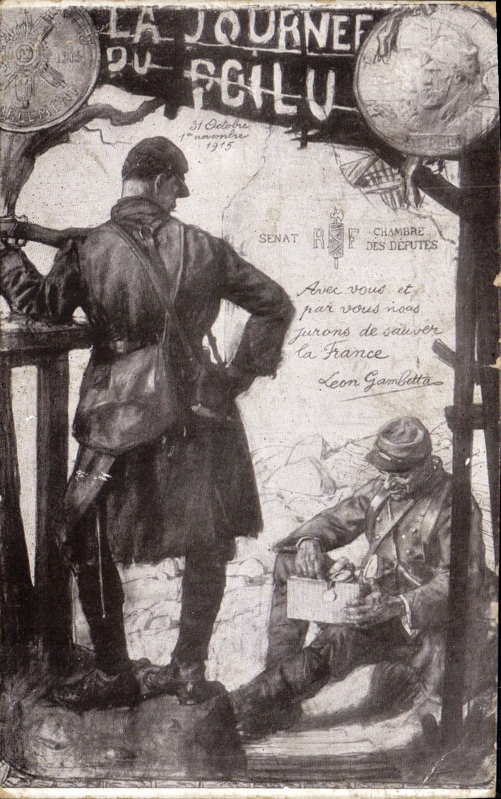 CPA Militaria La journee du poilu