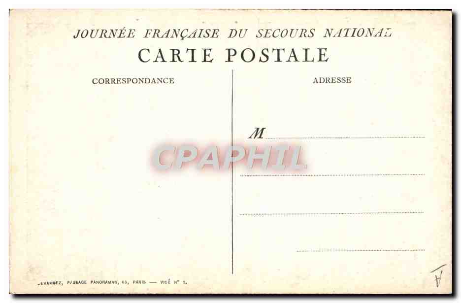 CPA Militaria Journee Francaise du Secours National — Rückseite