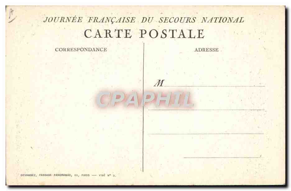 CPA Militaria Journee Francaise du Secours National — Rückseite