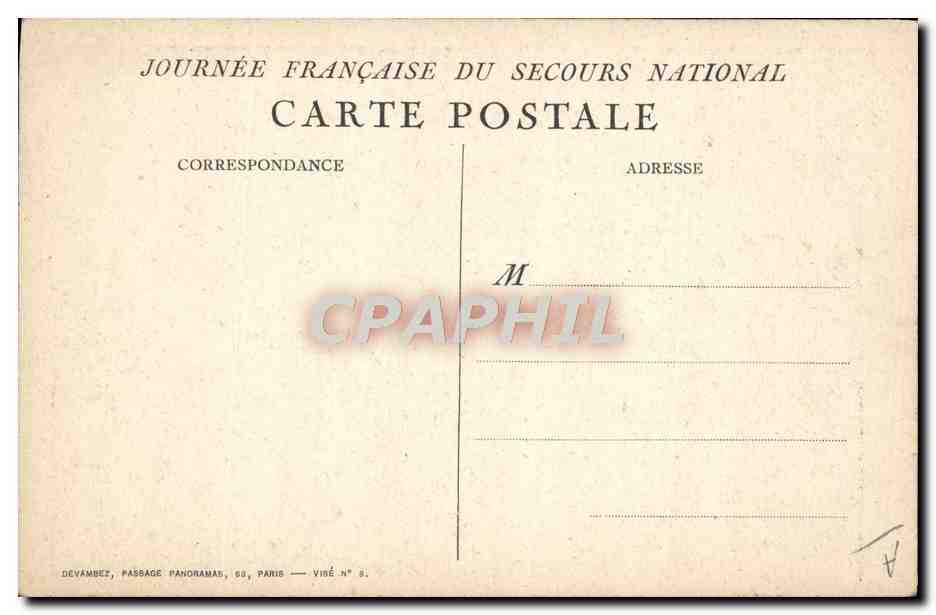 CPA Militaria Journee Francaise du Secours National — Rückseite