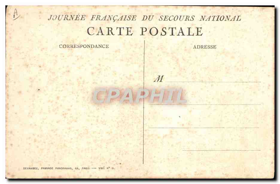 CPA Militaria Journee Francaise du Secours National — Rückseite