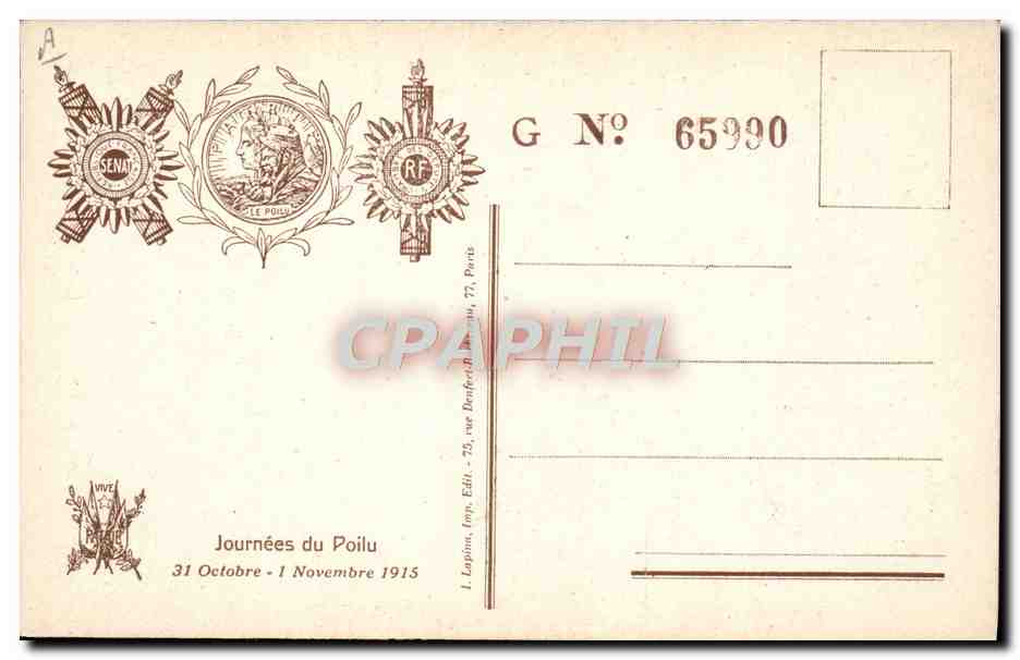 CPA Militaria La journee du poilu — Rückseite