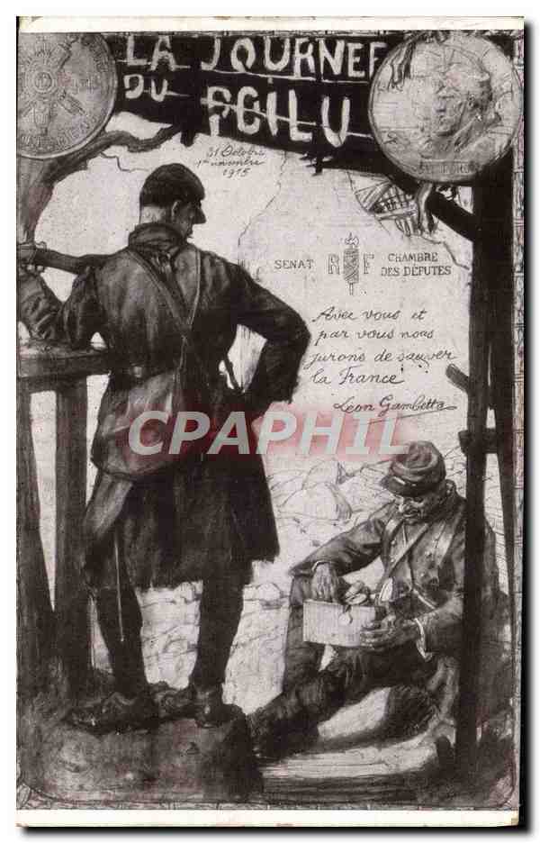 CPA Militaria La journee du poilu
