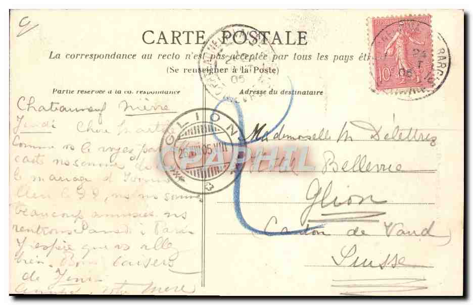 CPA Folklore La vie au champs Une partie de piquet CArtes — Rückseite