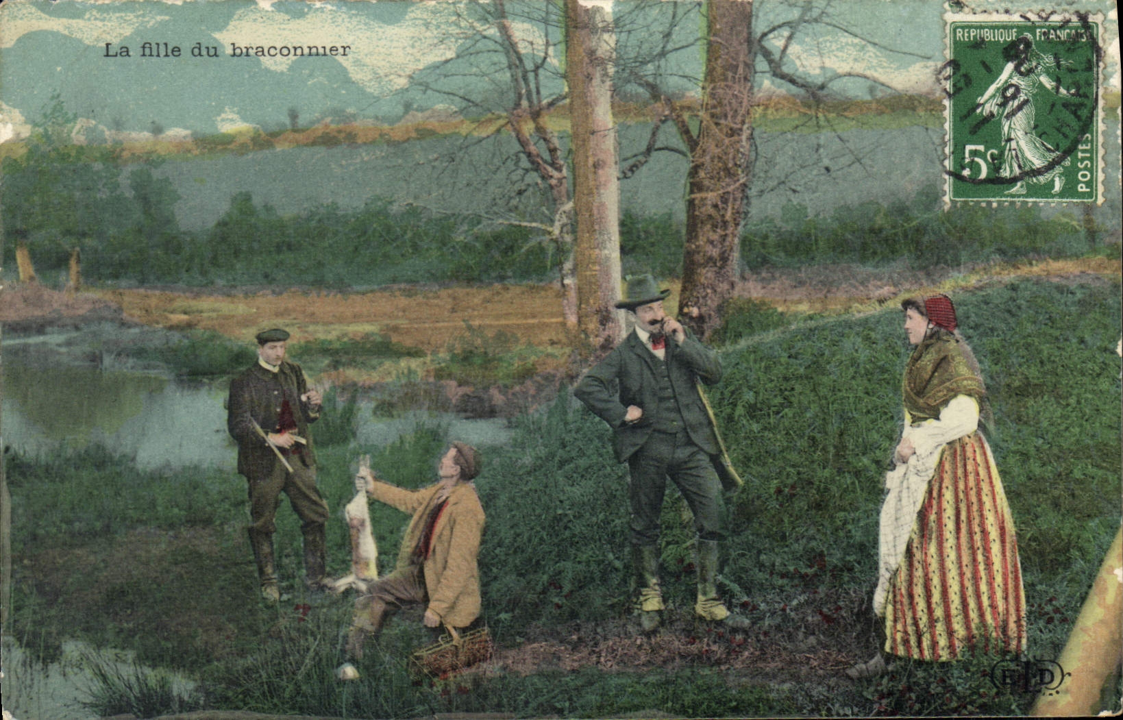 CPA Folklore La fille du braconnier 
