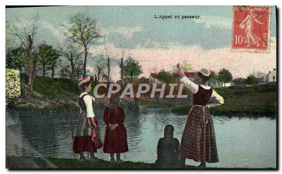 CPA Folklore L'appel du passeur