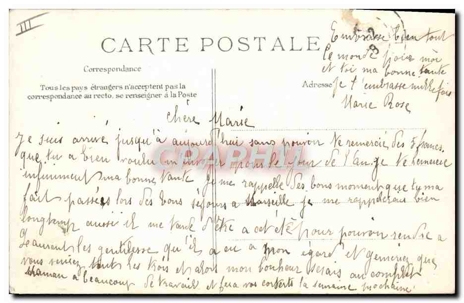 CPA Folklore L'appel du passeur — Rückseite