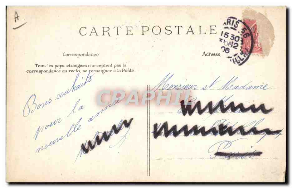 CPA Folklore En attendant le passeur — Verso