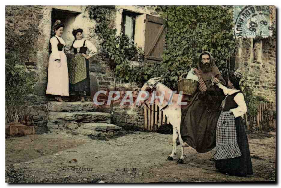 CPA Folklore Le queteur