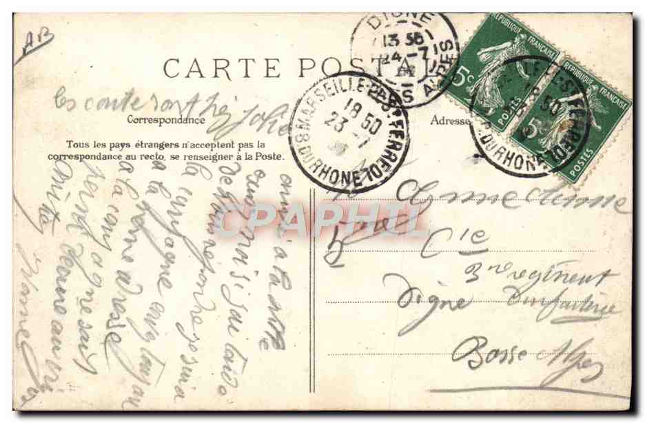 CPA Folklore Une rencontre pastorale Moutons Chien — Verso