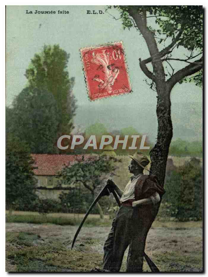 CPA Folklore La journee faite 