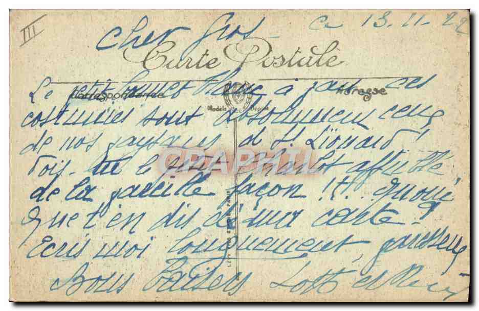 CPA Folklore Les fiances  — Verso