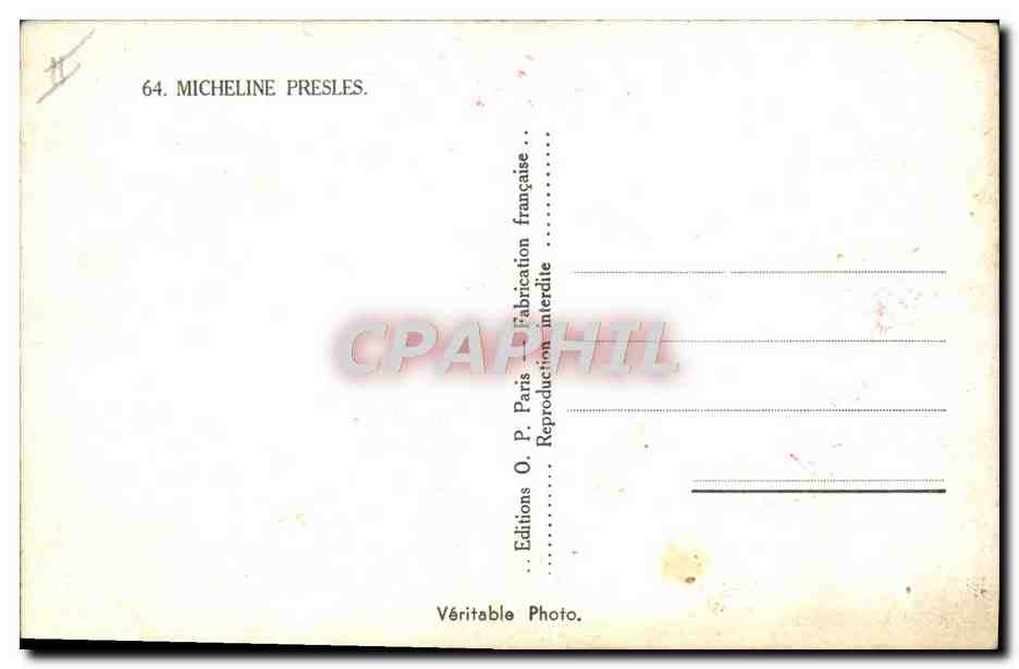CPM Cinema Micheline Presles — Rückseite