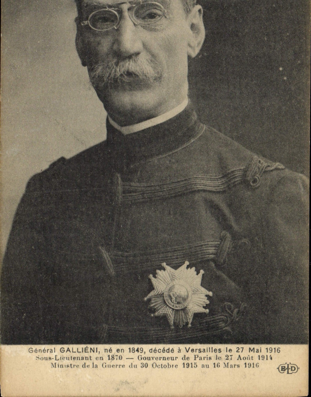 Général Galliéni — biographie et décorations — E. Le Deley, Paris