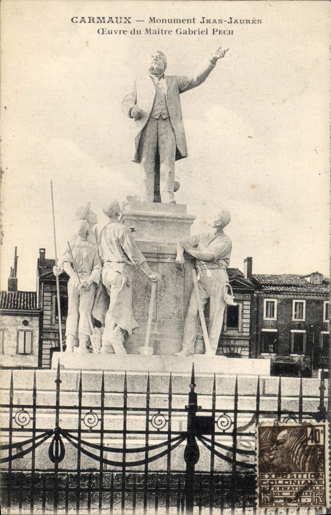 CPA Carmaux Monument Jean Jaures Gabriel Pech 