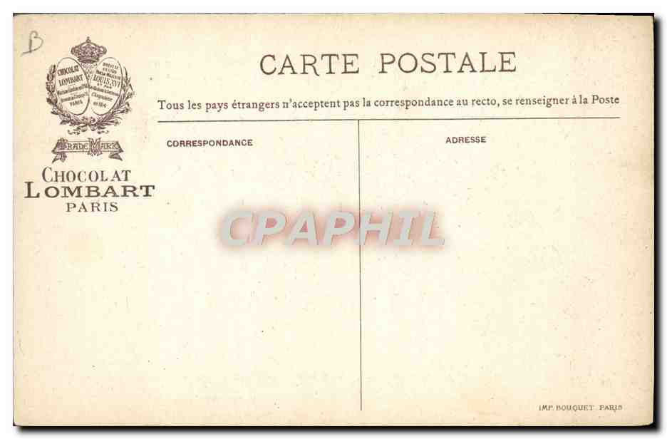 Le Président de la République à Alfortville — inauguration — Chocolat Lombart, Paris, n° HB — Achterkant