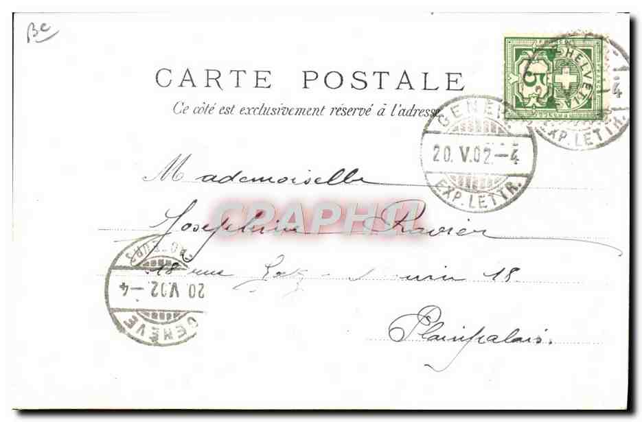Georges Favon — Conseiller d'État et Conseiller National — J. Lacroix, Genève — Verso