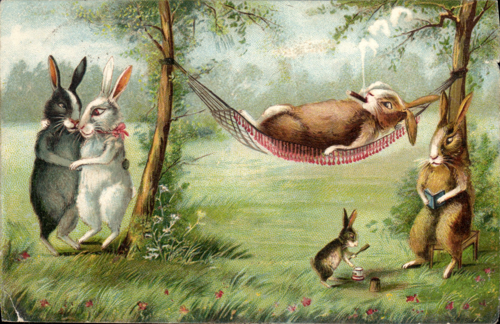 CPA Fantaisie Tabac Lapin Lievre 