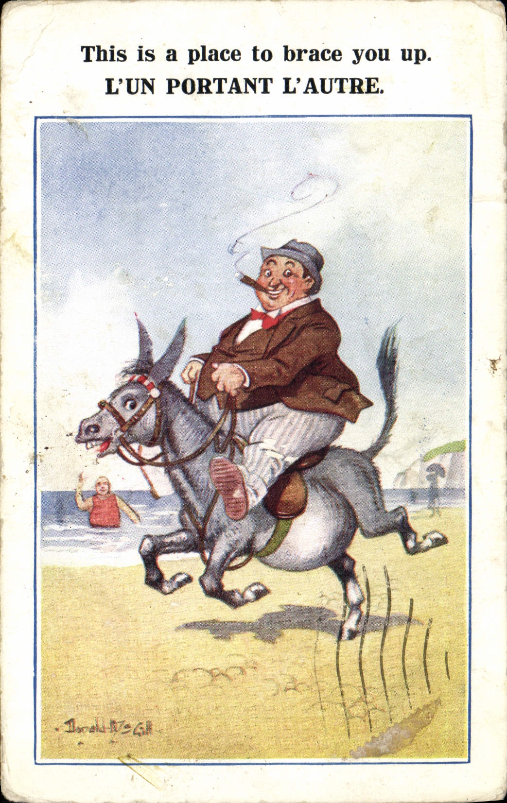 CPA Fantaisie Tabac Homme Fort Mule Ane Donald Mc Gill 