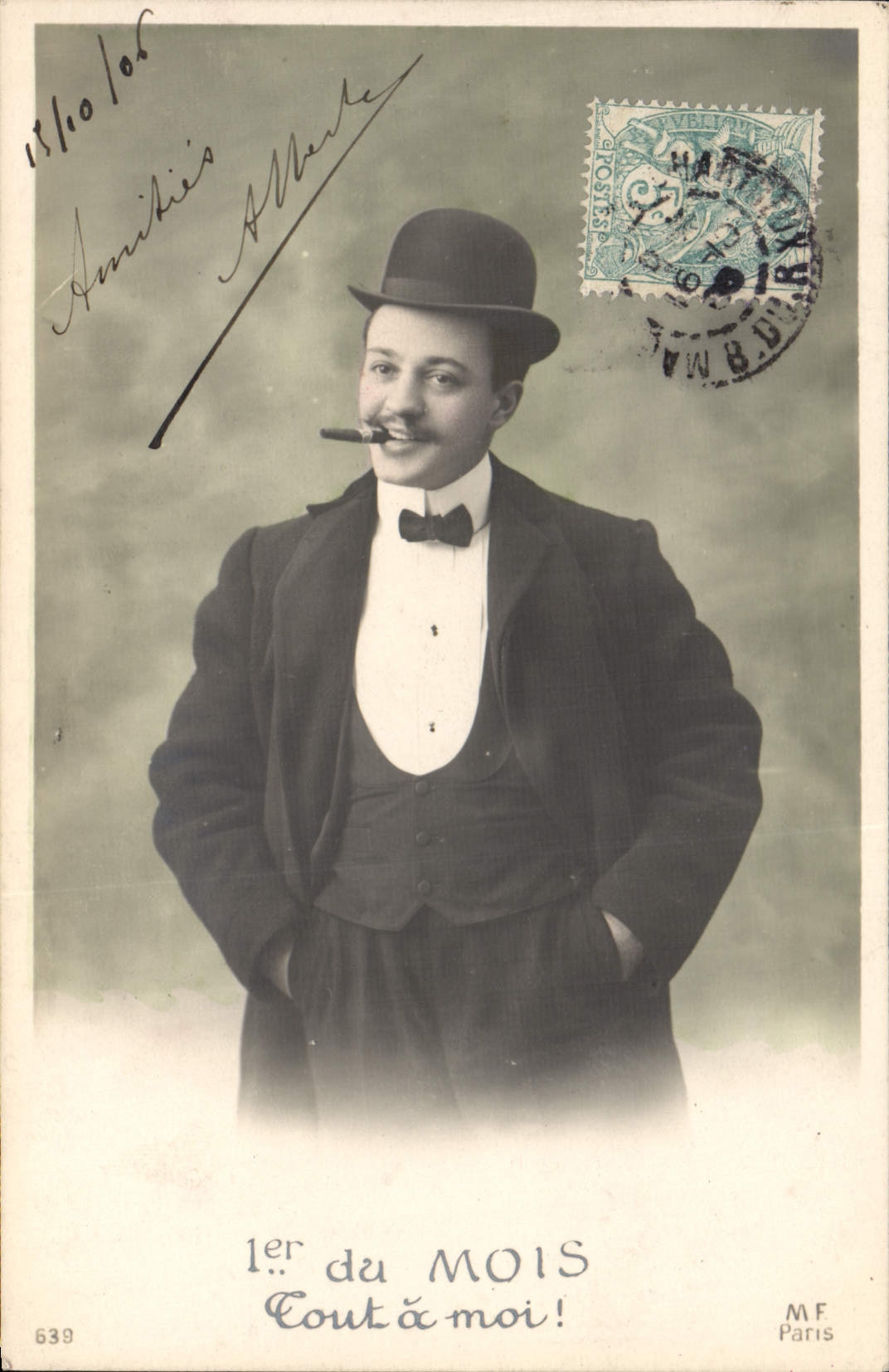 CPA Fantaisie Tabac Homme 1er du mois tout a moi