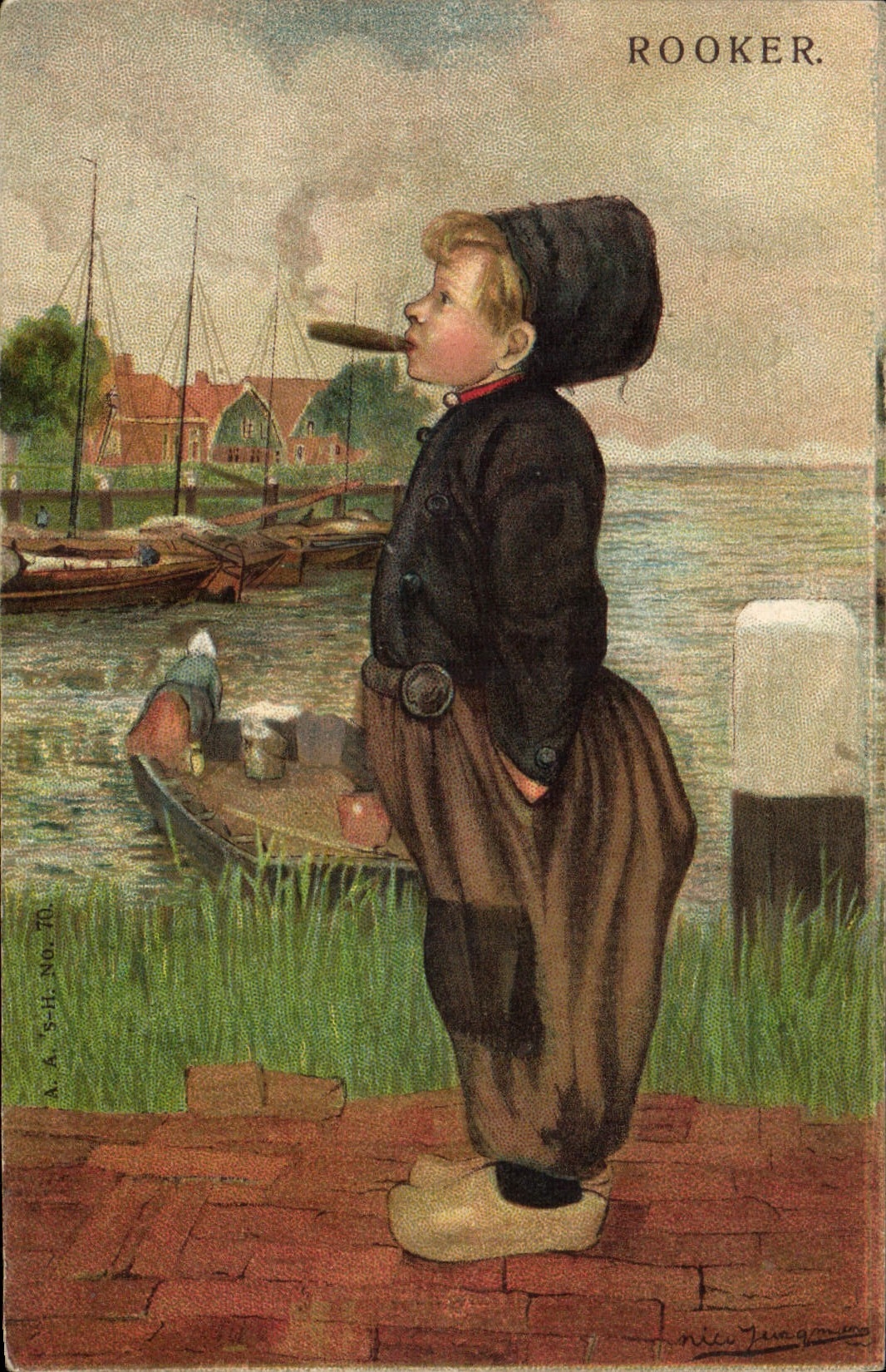 Enfant fumeur — Rooker — A.A. S-H. No. 70, éditeur Anic Janggman