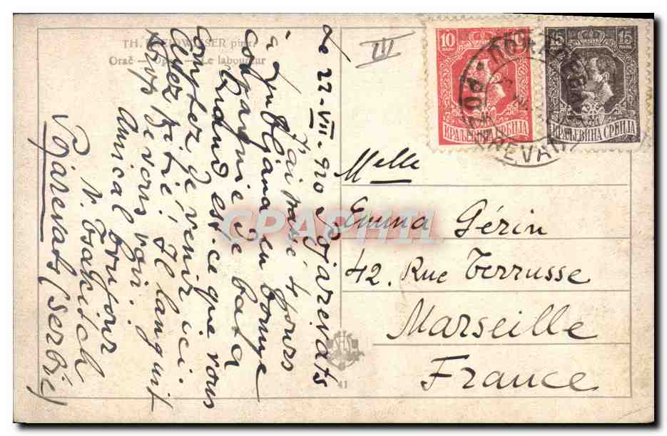 CPA Attelage Cheval Labours Labourage — Rückseite