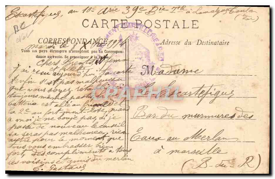 Ollioules - Les Gorges, passage de la diligence du Beausset — A. Bougault, n°286 — Verso