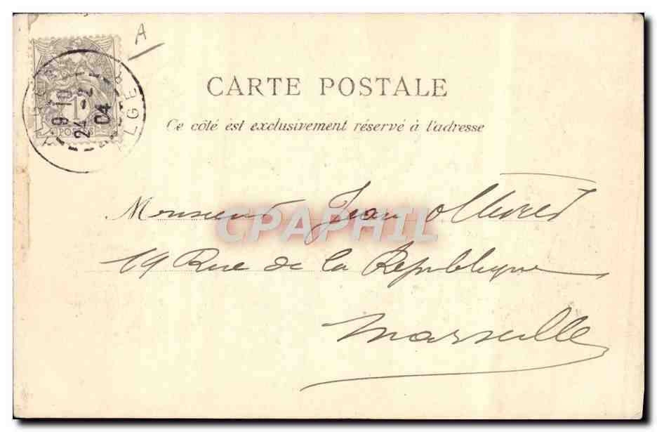 Alger — Départ du Courrier Transatlantique le « Duc de Bragance » — Collection Idéale, N° 74 — Verso