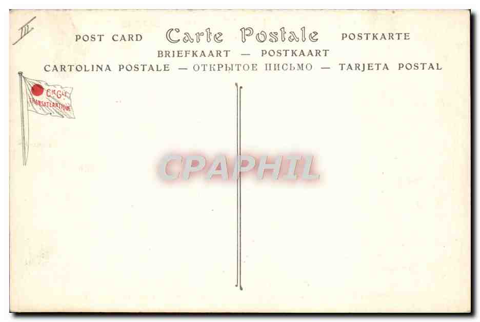 Paquebot-poste Eugène Pereire — Compagnie Générale Transatlantique — Services Postaux de la Méditerranée — Verso