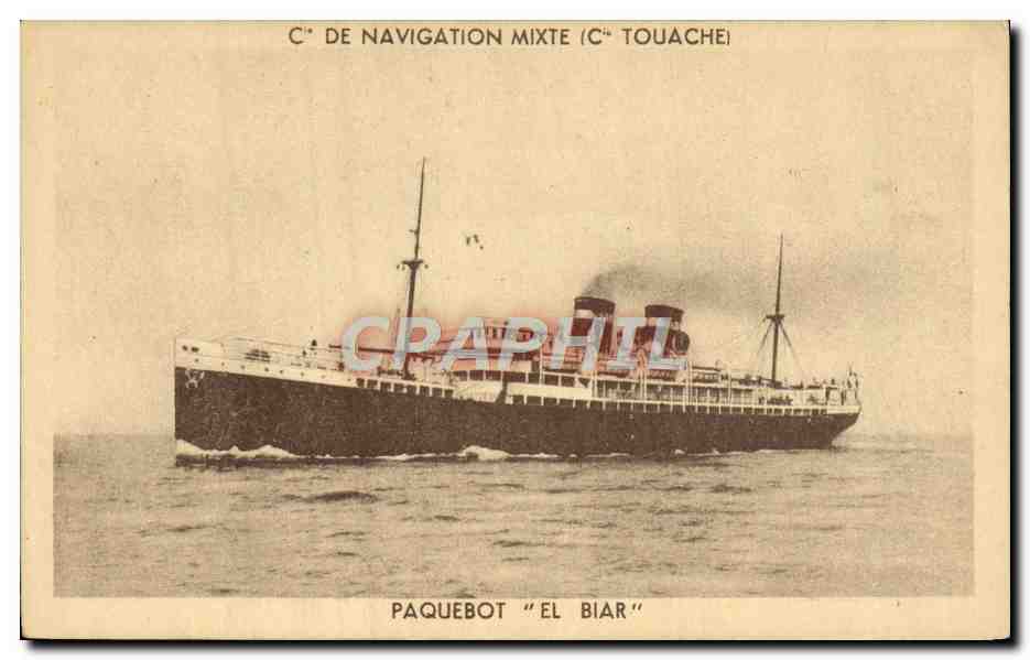 CPA Bateau Paquebot El Biat Cie de Navigation Mixte Cie Touache 