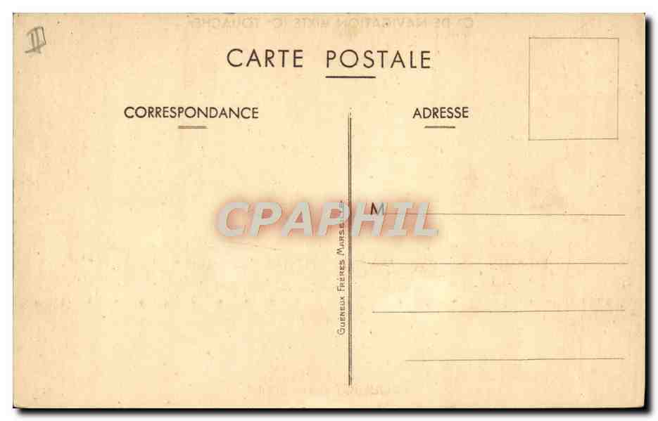 CPA Bateau Paquebot El Biat Cie de Navigation Mixte Cie Touache  — Verso