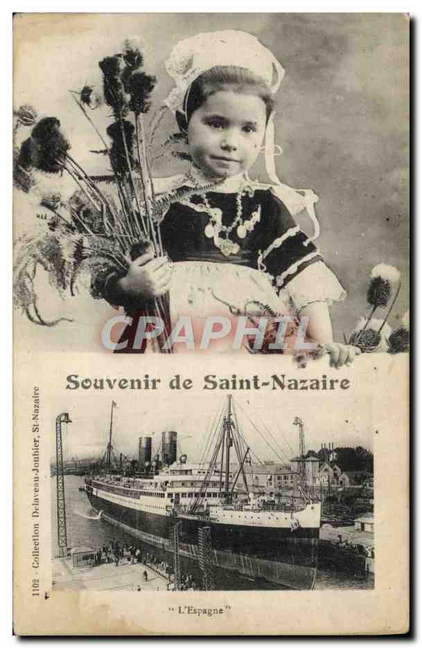 Petite fille en costume traditionnel — Souvenir de Saint-Nazaire — Collection Delavenau-Joublier, n°1108