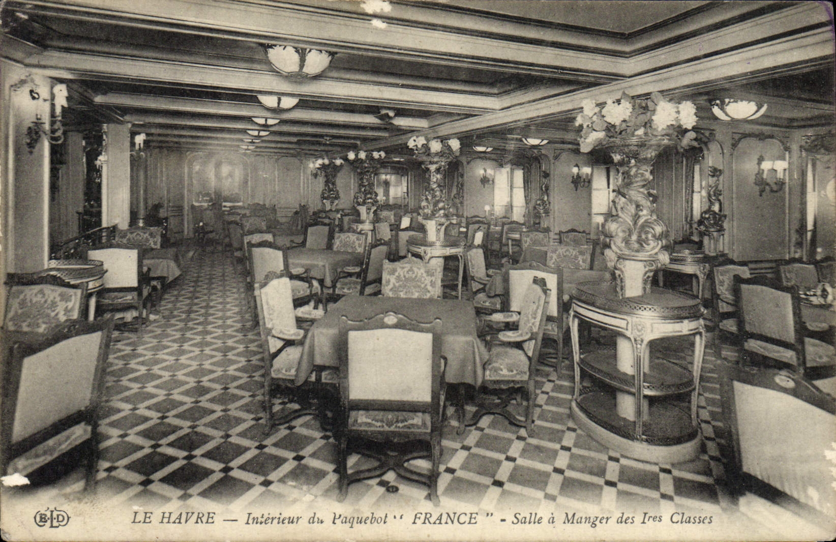Le Havre — Intérieur du paquebot 'France' — Salle à Manger des 1res Classes