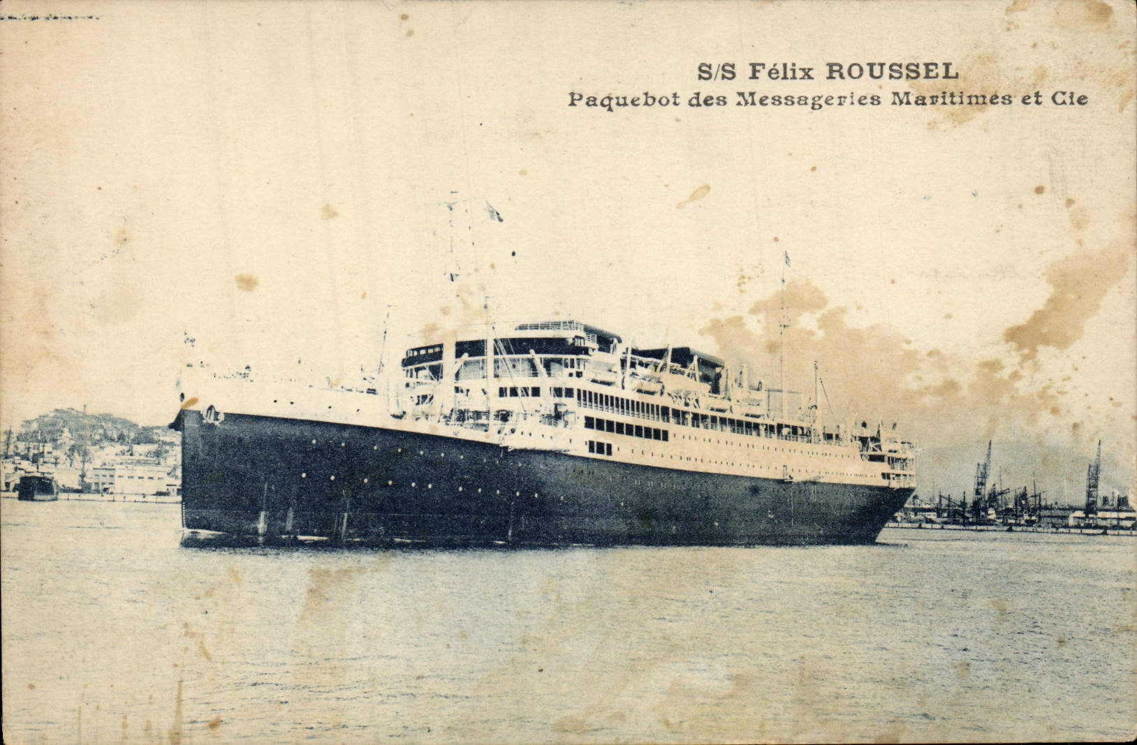 S/S Félix ROUSSEL — Paquebot des Messageries Maritimes et Cie — Colombo