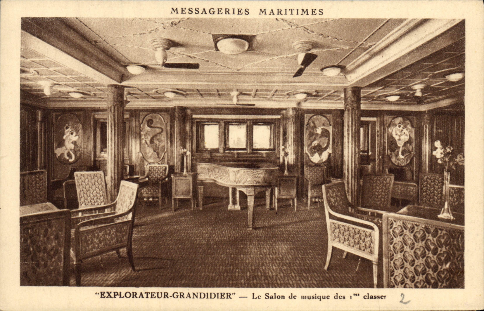 Salon de musique — Explorateur-Grandidier — Messageries Maritimes