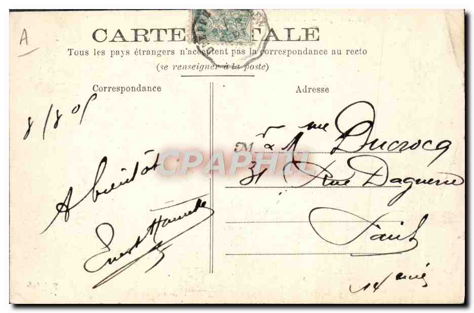 Dieppe — Sur la Plage — E. Florschau — Verso