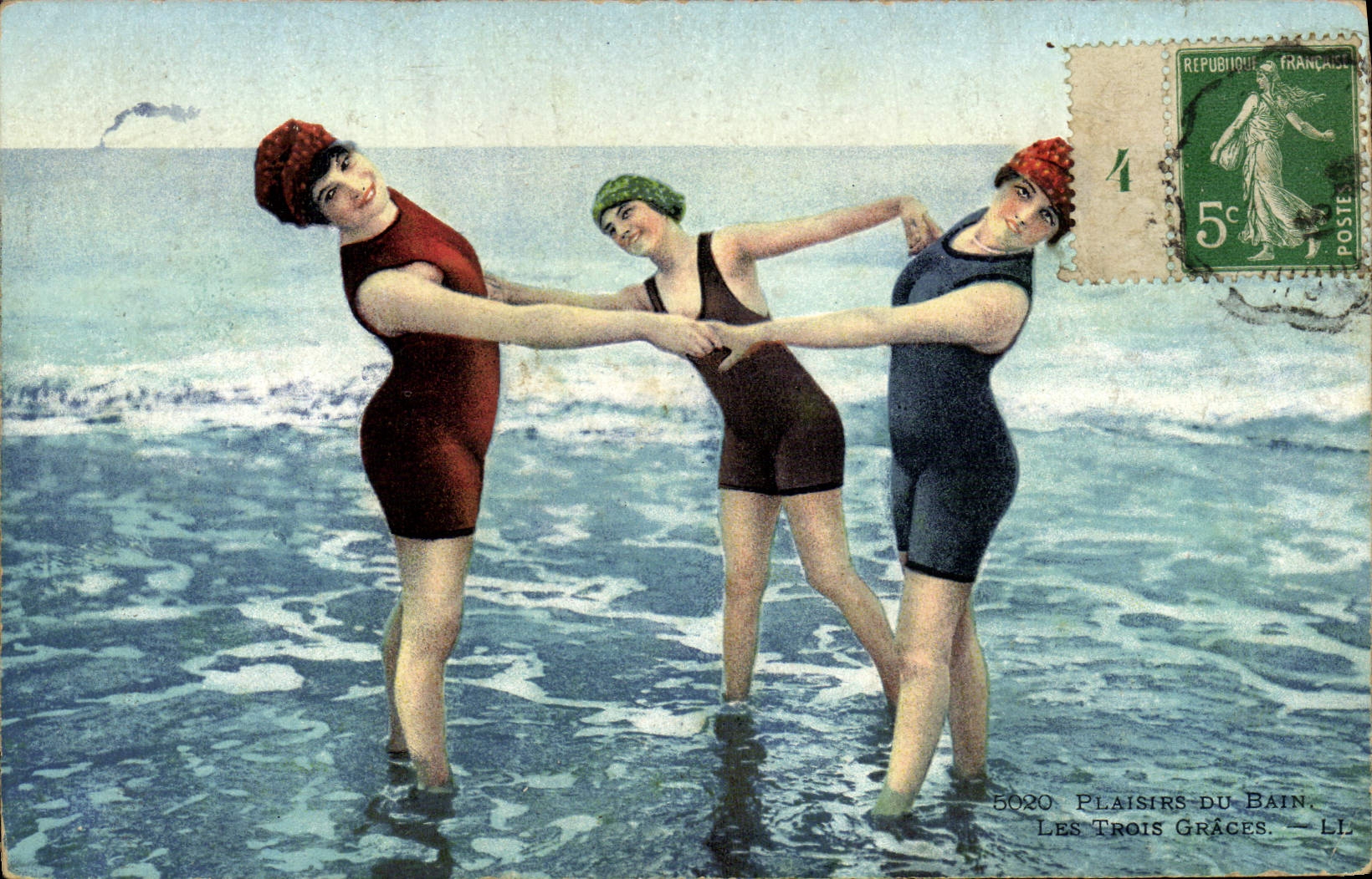 CPA Fantaisie Femme Maillot de Bain Les trois Graces