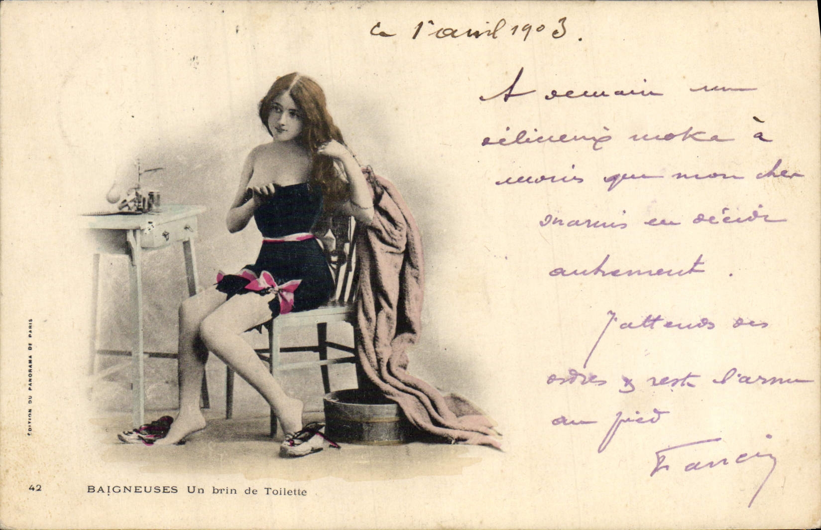 Baigneuses Un brin de toilette — Édition du Panorama de Paris, n°42