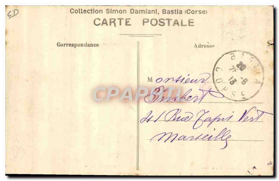 CPA Ane Mule Corse Corsica Type des environs d'Ahaccio Felles Enfants TOP — Rückseite
