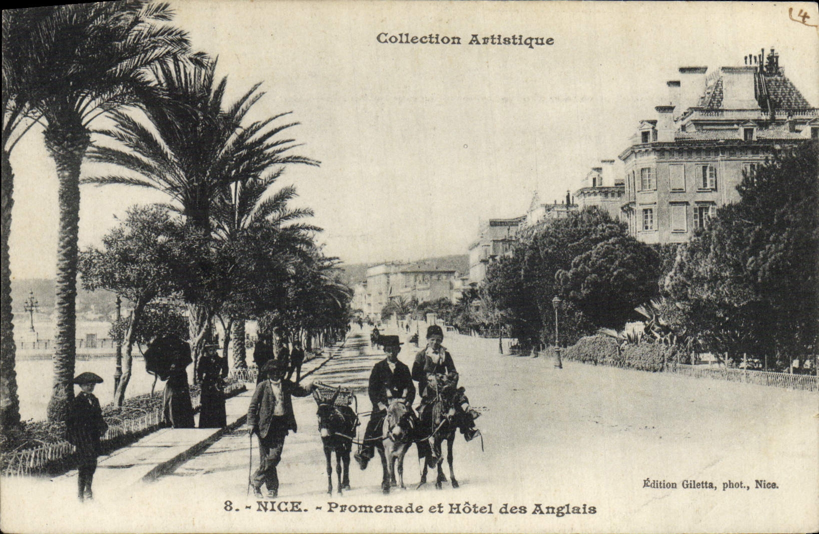 CPA Ane Mule Nice Promenade et Hotel des Anglais 