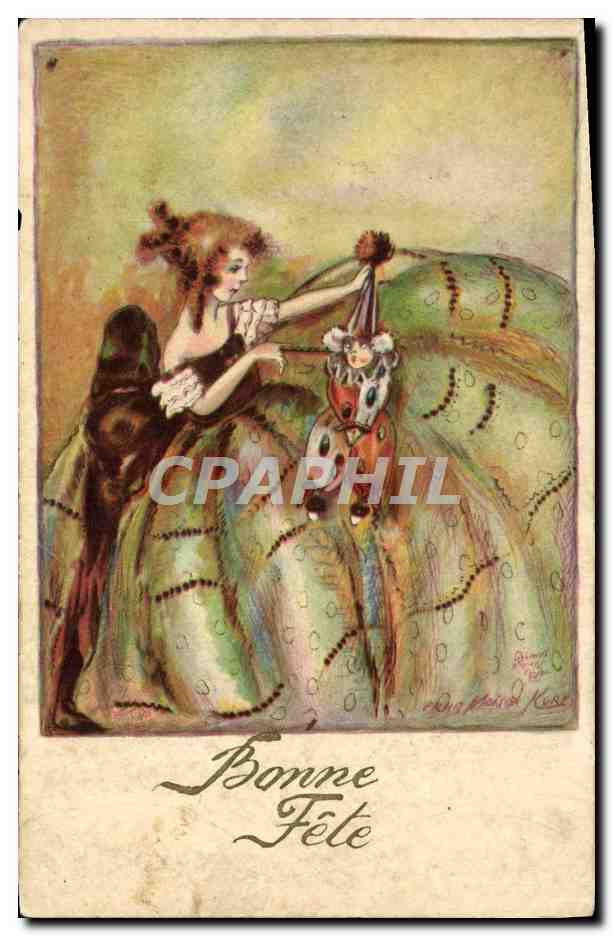 CPA Fantaisie Illustrateur Femme Marrionnette 