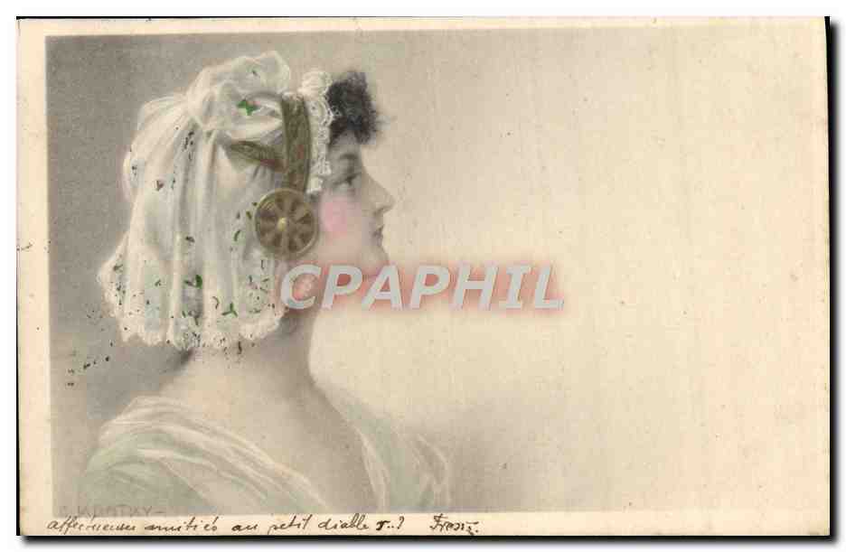 CPA Fantaisie Illustrateur Femme 