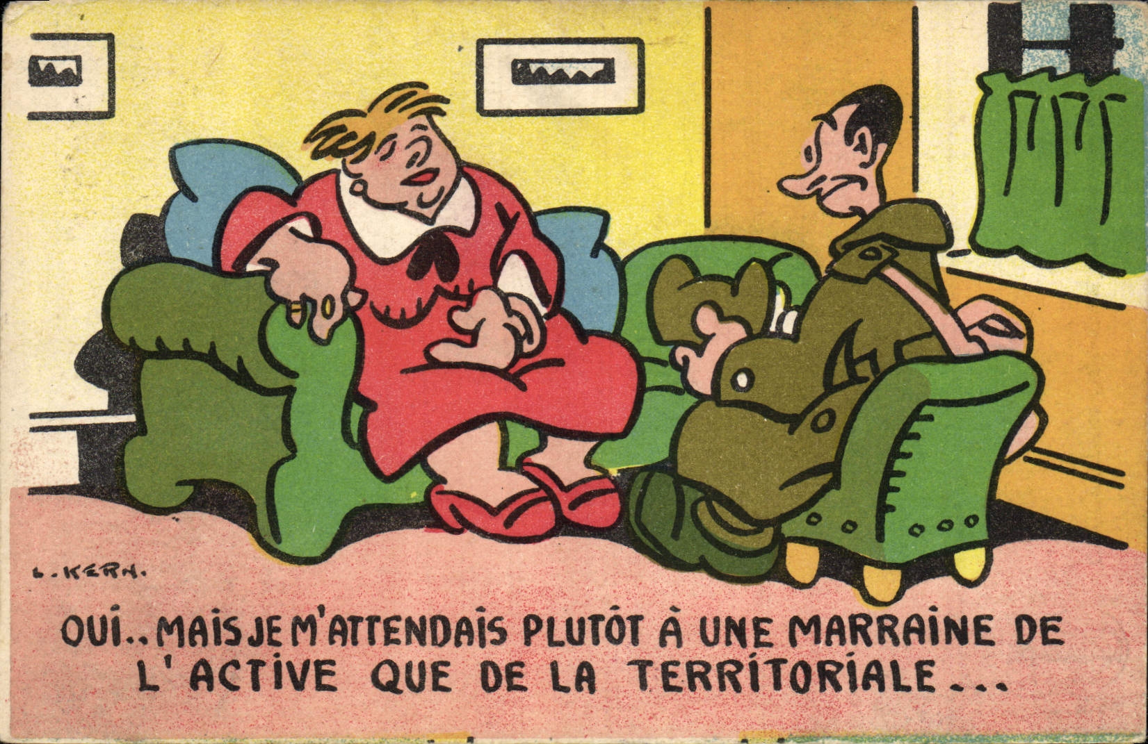 CPA Fantaisie Illustrateur Kern Comique militaire 