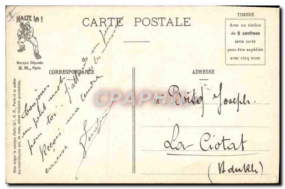 Les rêves d'un homme de la classe — Le départ du train de la classe — E.R. Paris (Mod. déposé, N°1809) — Reverso