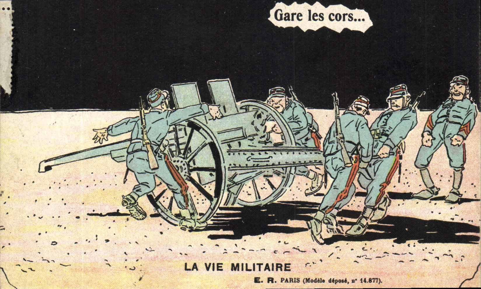Soldaten ziehen ein Kanon — Militärisches Leben — E.R. Paris, n° 14.877