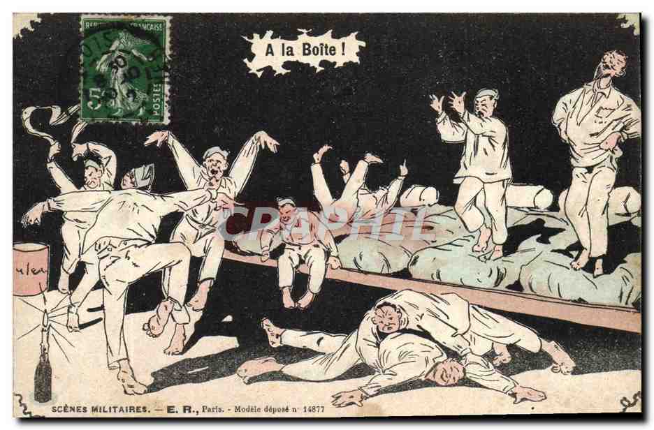 Scènes Militaires — Soldats en pleine effervescence — E.R., Paris, Modèle déposé n° 14877